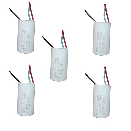 KIT 5 CAPACITOR 3 FIOS REDONDO 4+6  UF X 250V TRI