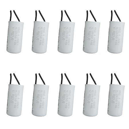KIT 10 CAPACITOR 6X250V 2 FIOS METALIZADO TRI