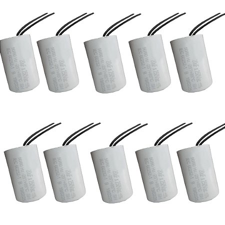 KIT 10 CAPACITOR 20X250V 2 FIOS METALIZADO TRI
