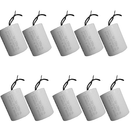 KIT 10 CAPACITOR 35X250V 2 FIOS METALIZADO TRI