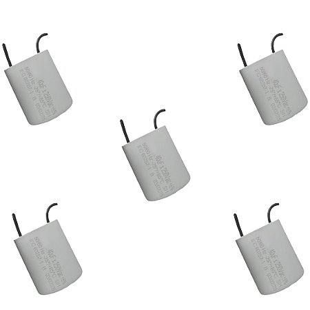 KIT 5 CAPACITOR 40X250V 2 FIOS METALIZADO TRI