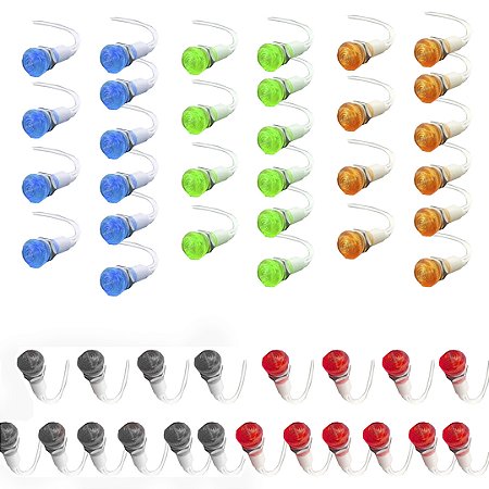 KIT SINALEIRO 9MM OLHO BOI 24V VERDE VERM AZUL BRANCO AMAREL