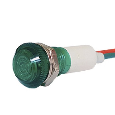 SINALEIRO 9MM OLHO DE BOI VERDE 24V LUKMA