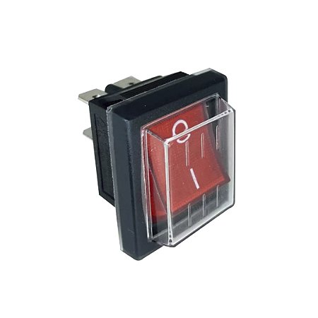 CHAVE 4 POLOS BIP. 15A VERMELHA COM CAPA SILICONE
