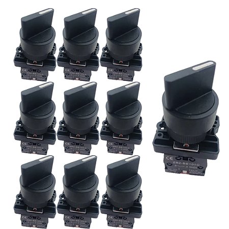 KIT 10 CHAVES XB2-ED33 PLASTICO 3 POSICOES FIXA 2NA