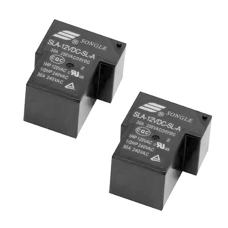KIT 2 RELE AR CONDICIONADO 12V 30A 250VAC SLA-12VDC-SL-A 4