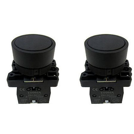 KIT 2 BOTÃO PULSO PLASTICO LK2-EA21 (PRETO) 1NA LUKMA