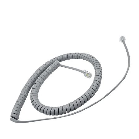 KIT 5 CABO ASPIRAL CINZA PARA TELEFONE ESPIRAL