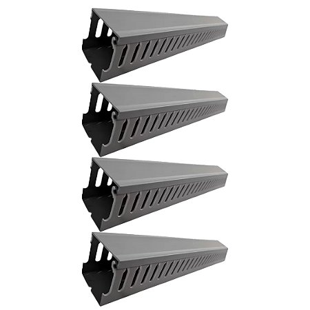 KIT 4 CANALETA ABERTA CINZA 30X30 STARK