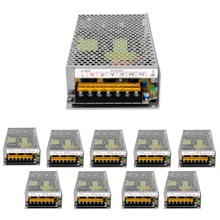 KIT 10 FONTE COLMEIA 12V 10A 110/220V 120W