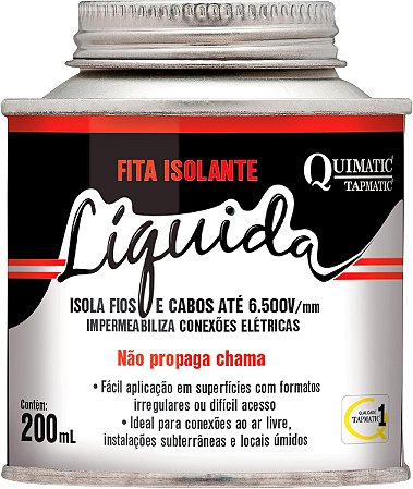 FITA ISOLANTE  LIQUIDA 200ML PRETA       QUIMATIC