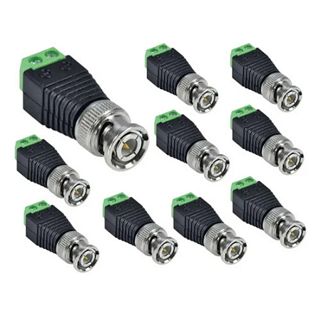 KIT 10 CONECTOR BNC MACHO COM BORNE