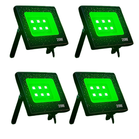 KIT 4 REFLETOR LED  VD 20 - 20W VERDE
