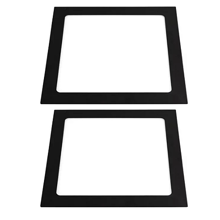 KIT 2 PAINEL EMBUTIR SLIM LED QUADRADO PRETO 24W 6500K  LLUM