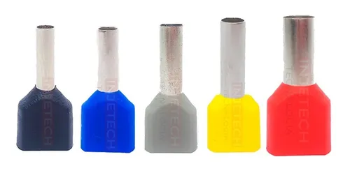 KIT 250 TERMINAL TUBO DUPLO 2X1,00, 2,5, 4, 6, 10MM  ILHOS