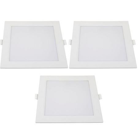 KIT 3 PAINEL LED SUPER ABS EMBUTIR 24W BIV 6500K QUAD