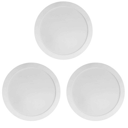 KIT 3 PAINEL LED SUPER ABS EMBUTIR 18W BIV 6500K REDONDO
