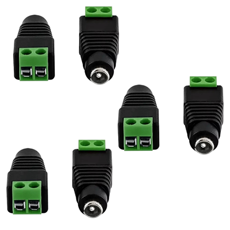 KIT 6 PLUG P4 FEMEA C/BORNE 2,1X5,5 X14MM