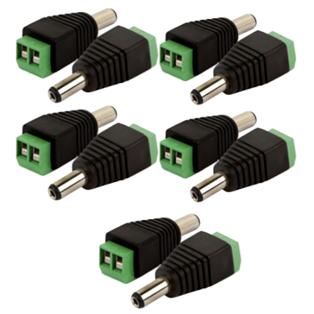 KIT 10 PLUG P4 MACHO C/BORNE 2,1X5,5X14MM