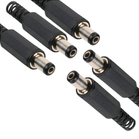 KIT 5 PLUG P4 2,1 MM PRETO