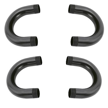 KIT 4 CURVA PVC PRETA 180°X1.1/2" ROSCAVEL