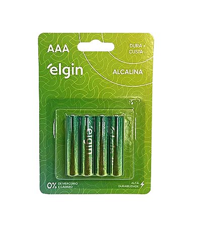 PILHA AA 1,5V  ALCALINA COM 4 ELGIN COM 4 UN