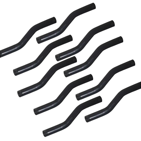 KIT 10 CURVA 1.1/2" S PVC ROSCA PRETA