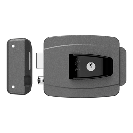 FECHADURA AL100R 12V CILINDRO LONGO 60MM REVERSIVEL CINZA AGL