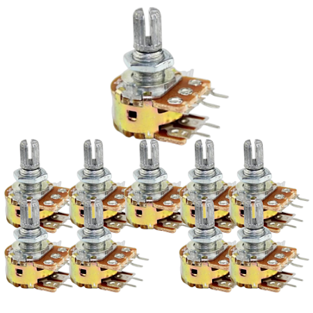 KIT 10 POTENCIOMETRO ROTATIVO B200KB PEQUENO