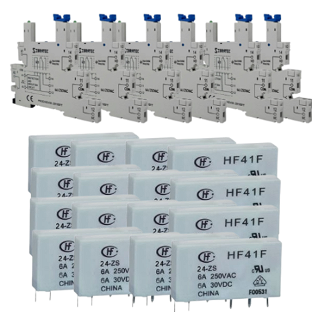 KIT 6 BASE RELE ACOP FINO 38.51-24V+16 RELE ACOP FINO HF41F
