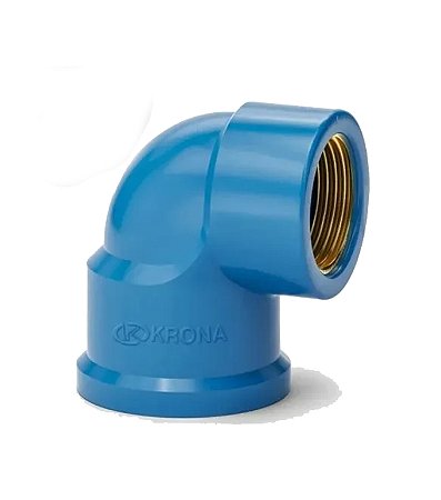 JOELHO SOLDAVEL 90  25X1/2 AZUL BUCHA LATÃO KRONA