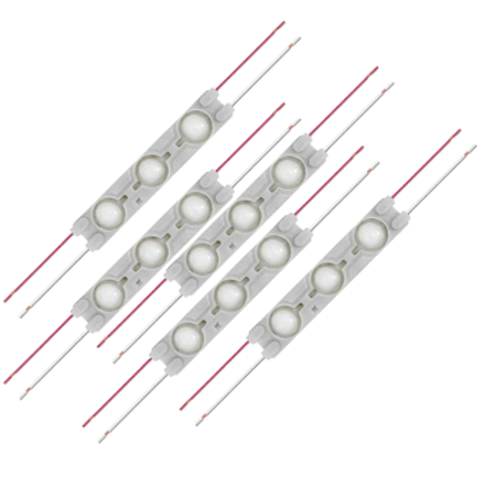 KIT 5 BARRA LED 3 LEDS BRANCO QUENTE 3000K