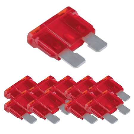 KIT 10 FUSIVEL LAMINA MINI AUTOMOTIVO 10A