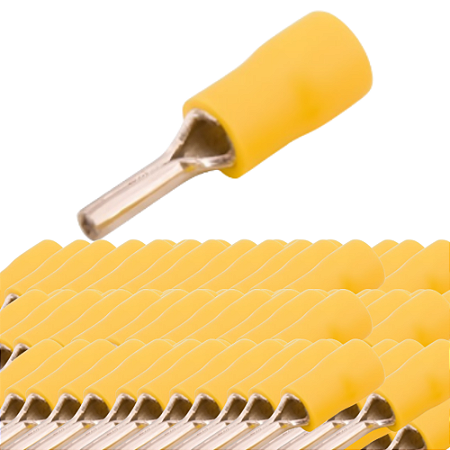 KIT 50 TERMINAL PRE ISOLADO PINO 4-6MM AMARELO STARK