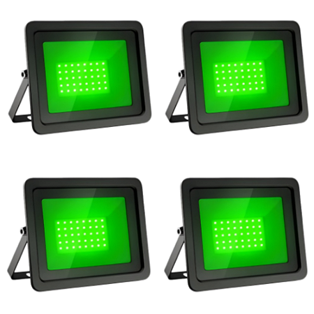 KIT 04 REFLETOR LED  30W VERDE BIVOLT