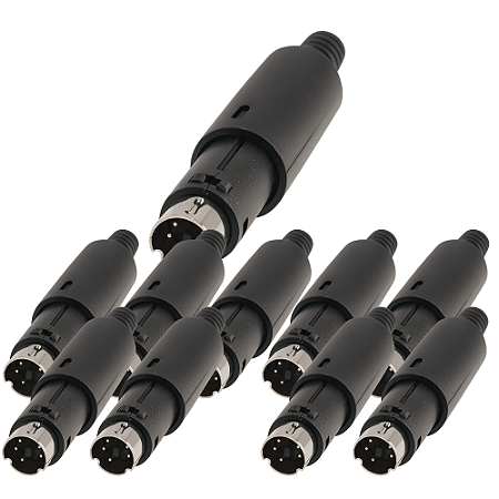 KIT 10 PLUG DIN MINI 4 PINOS