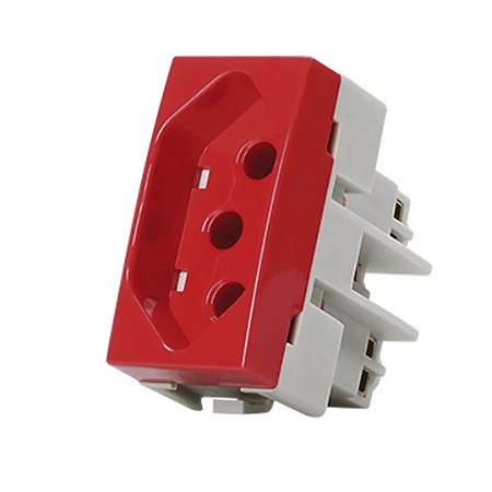 MODULO TOMADA  2P+T 10A VERMELHO SLEEK MARGIRUS