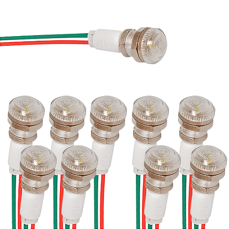 KIT 10 SINALEIRO 9MM OLHO DE BOI BRANCO 220V LUKMA