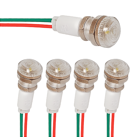 KIT 5 SINALEIRO 9MM OLHO DE BOI BRANCO 220V LUKMA