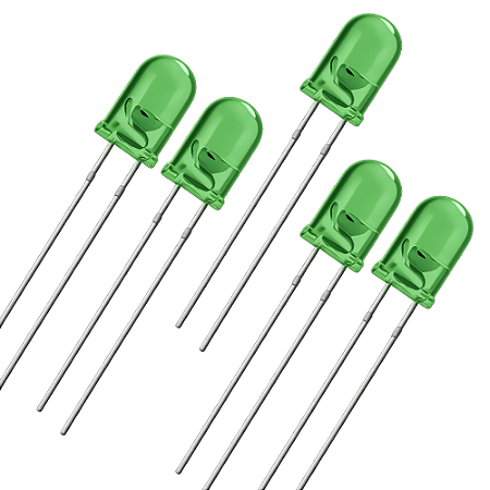 KIT 5 LED 5MM VERDE ULTRA BRILHO