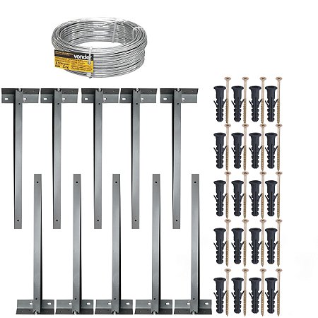 KIT 10 SUPORTE HASTE CONCERTINA 30CM TIPO BASE P/25 METROS