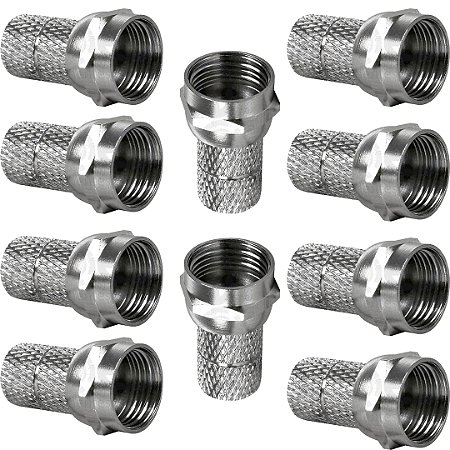 KIT 10 CONECTOR COAXIAL RG59 ROSCA