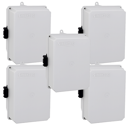 KIT 5 CAIXA PLASTICA C20-14-14CM PQ C/ FECHO SIBRATEC