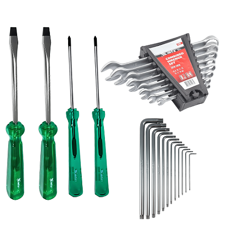 JOGO COMPLETO DE FERRAMENTAS TORX, PHILIPS, FENDA, COMBINADA