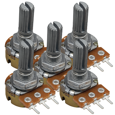 KIT 5 POTENCIOMETRO ROTATIVO B100KA PEQUENO