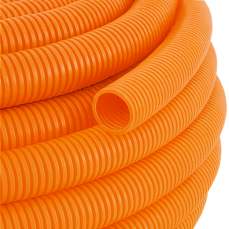 KIT 5MT ELETRODUTO CORRUGADO FLEX REFORC (A) 3/4 LARANJA