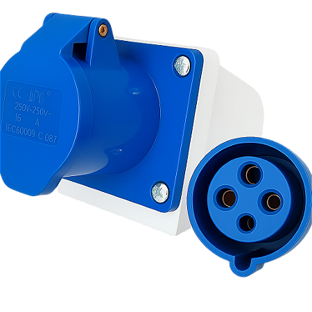 TOMADA INDUSTRIAL SOB 3P T 16A 220V 9H AZUL STARK