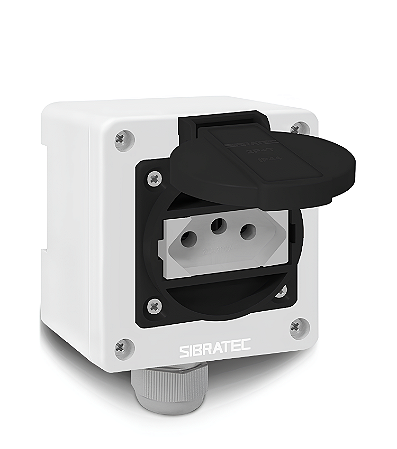 TOMADA EXTERNA CAIXA  2P+T 20A PT SOBREPOR SIBRATEC