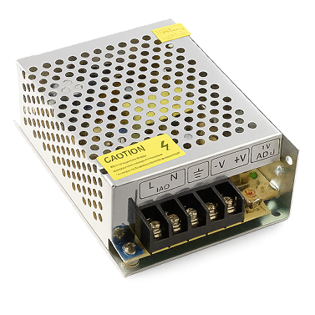 FONTE 24V 2A (+) CHAVEADA ESTABILIZADA CAIXA METAL MS