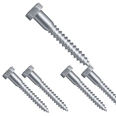 KIT 5 PARAFUSO SEXTA SOBERBA 5/16X70 12 BUCHA